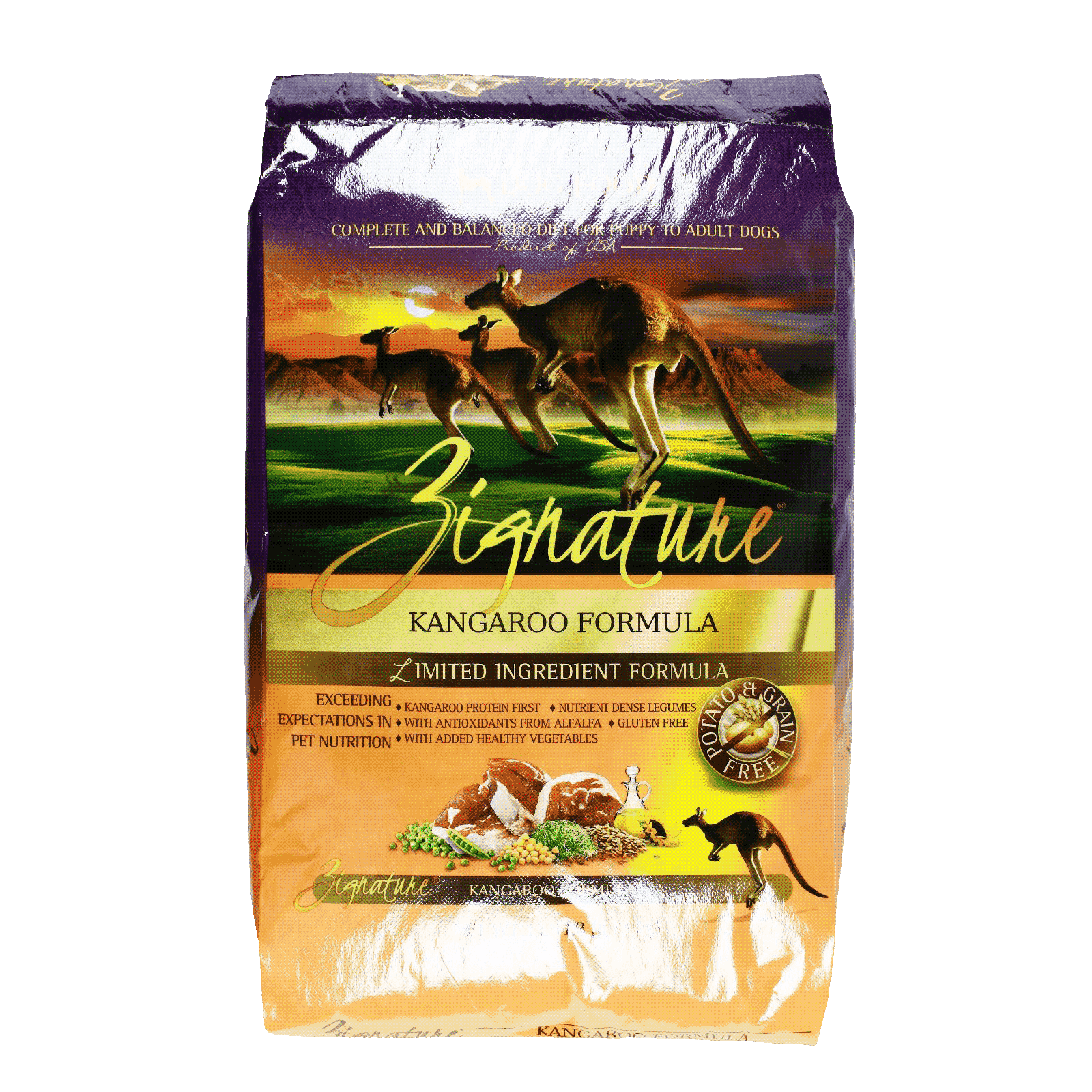 zignature kangaroo formula dry dog food