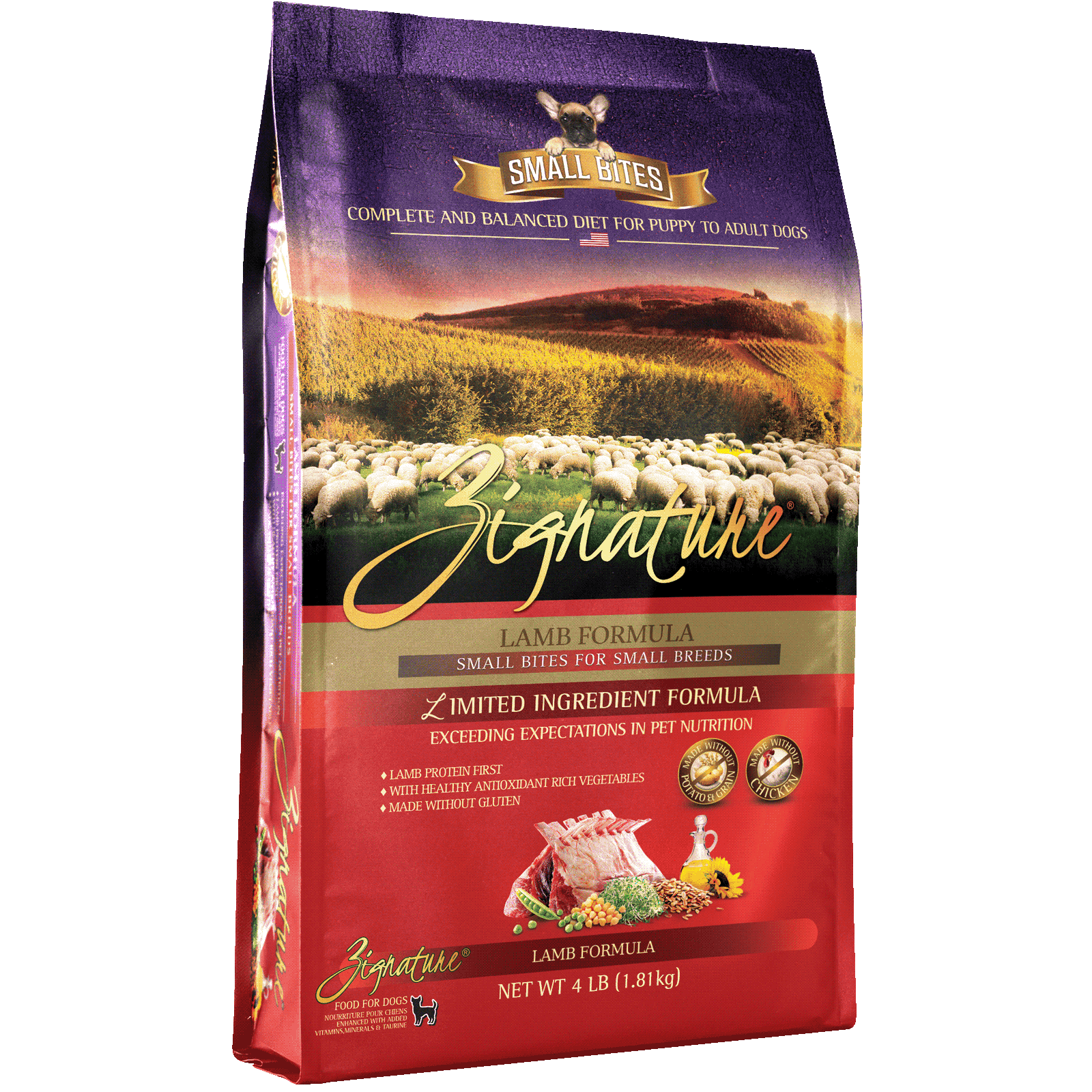 zignature dog food 4lb