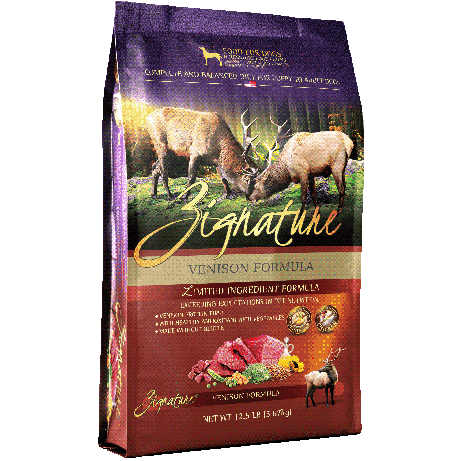 zignature venison formula dog food